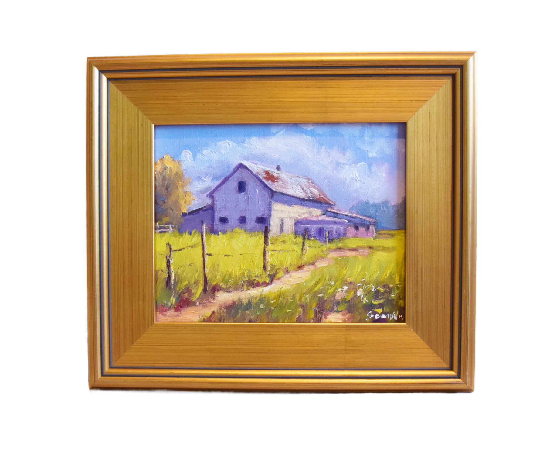 Farmhouse Rustic Barn Landscape Painting~P77686787