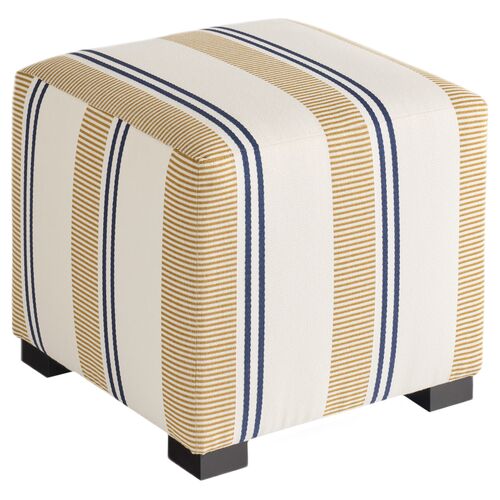 Canto Square Ottoman, Admiral Stripe Crypton