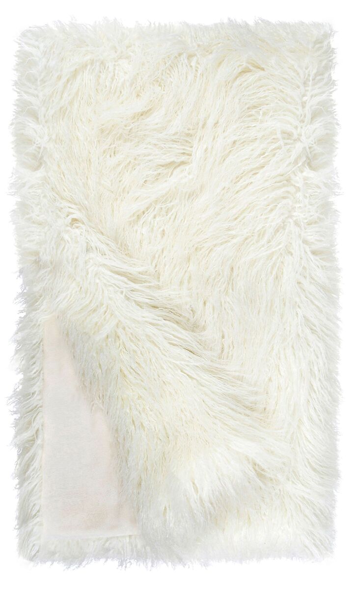 Donna Salyers' Fabulous-Furs Signature Series Ivory Tibetan Lamb Faux Fur Throws (60x86 in) (Ivory Tibetan Lamb)