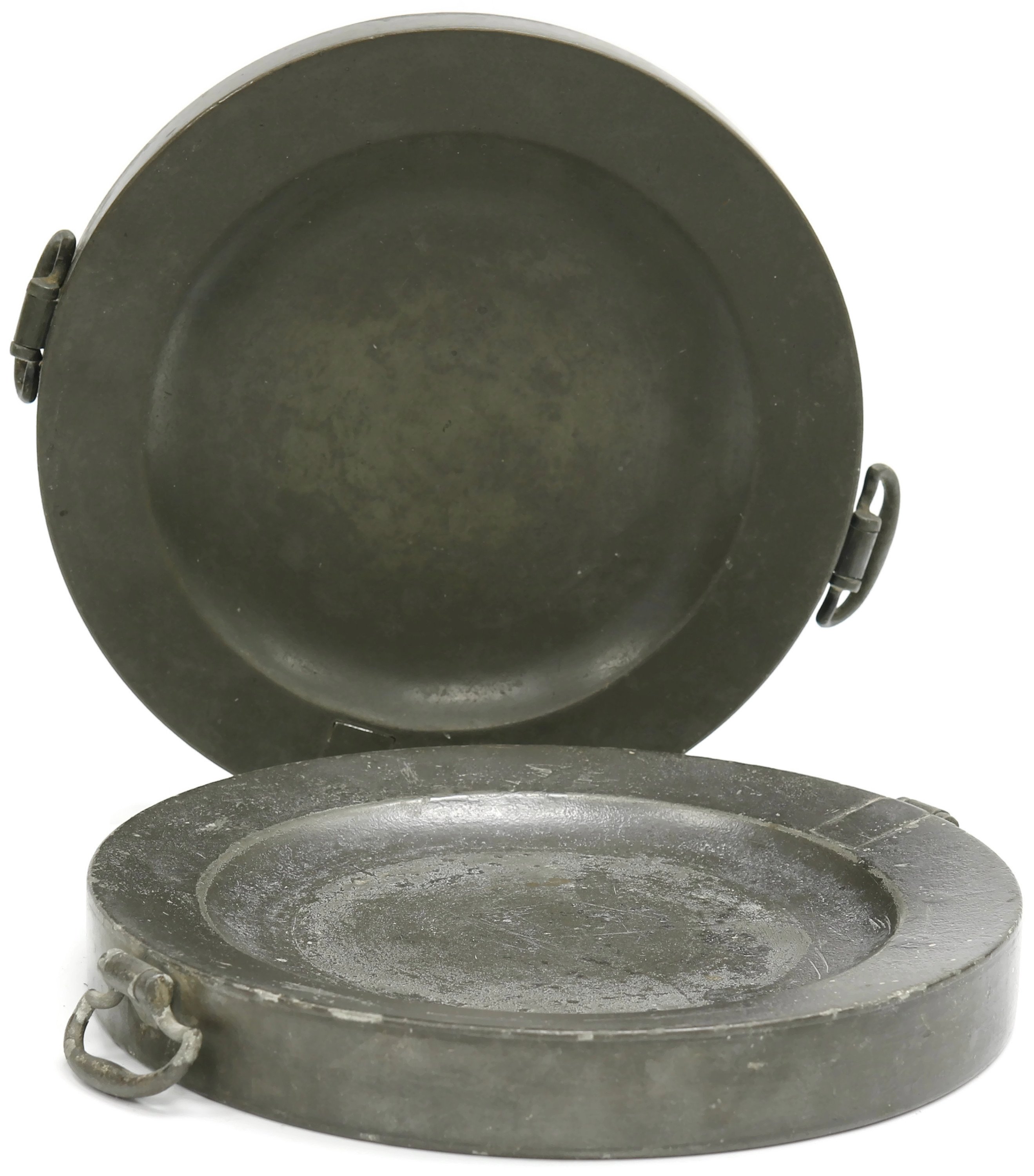 Antique English Pewter Hot Plates, Pair~P77609128