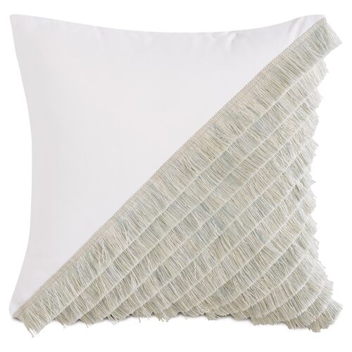 Mila 20x20 Outdoor Pillow, White/Mint~P77578687
