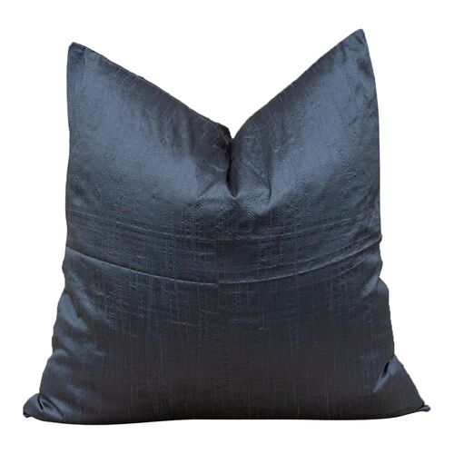 Dark Gray Large Indian Silk Pillow~P77648431
