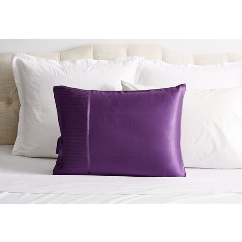 French Pleat Silk Standard Sham, Iris French Pleat Silk Standard Sham, Iris~P77220658