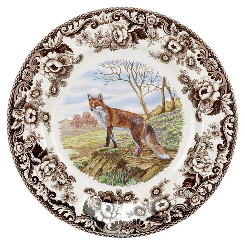 10.5" Woodland Red Fox Dinner Plate~P77298216