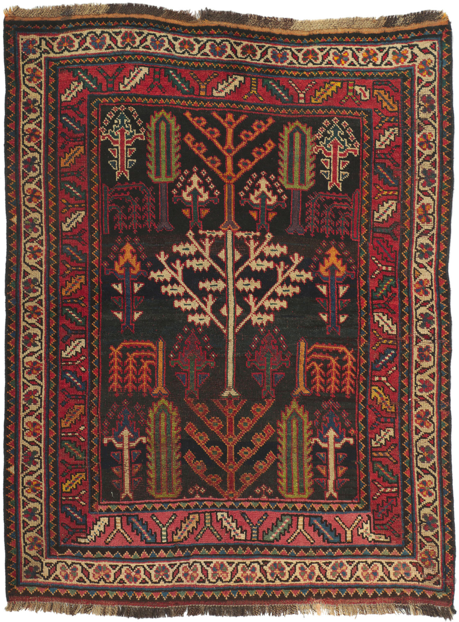 Antique Persian Shiraz Rug, 4' x 5'~P77659133