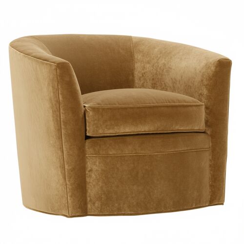 Jovie Velvet Swivel Barrel Chair