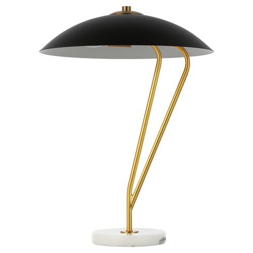 Suri Marble Table Lamp, Black/Brass~P111124774