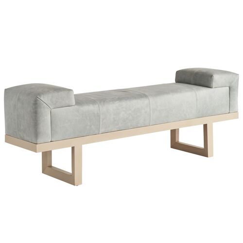 Abbott Leather Bench, Blue