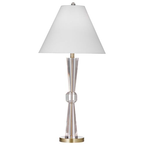 Alexandra Crystal Table Lamp, Clear/Brushed Gold