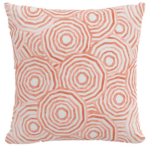 Umbrella Swirl Outdoor Pillow, Coral~P77619909