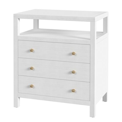 Charlie 27" 3-Drawer Tall Nightstand w/ Open Shelf on Top Charlie 27" 3-Drawer Tall Nightstand w/ Open Shelf on Top