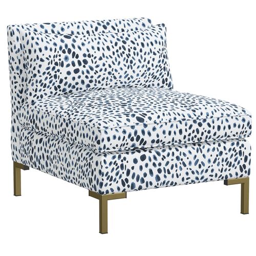Marceau Slipper Chair, Cheetah Navy~P77615236