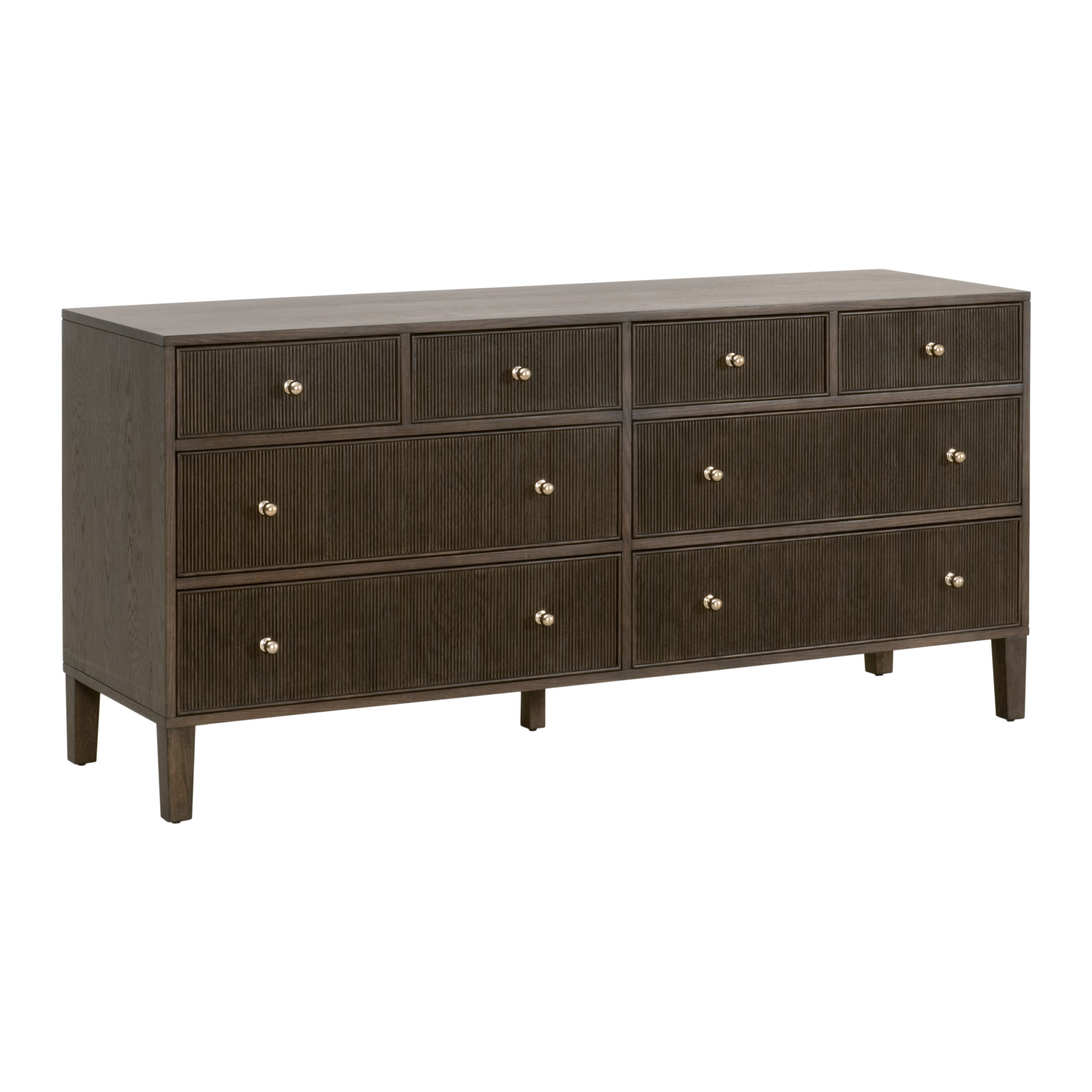 Linden Fluted 8-Drawer Oak Double Dresser | One Kings Lane
