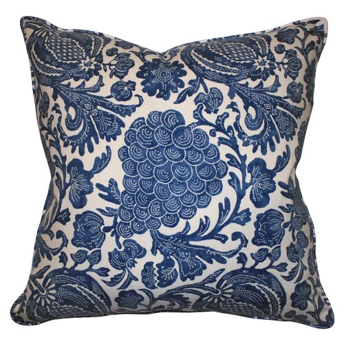 Batik 22x22 Cotton Pillow, Blue~P75250865