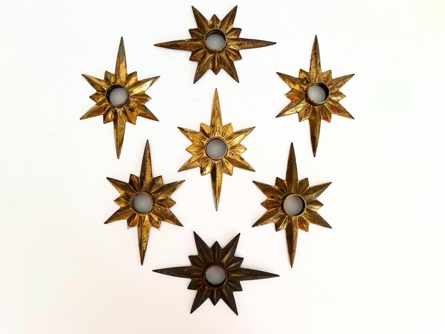 Brass Star Door Plates, Set of 7~P77718023