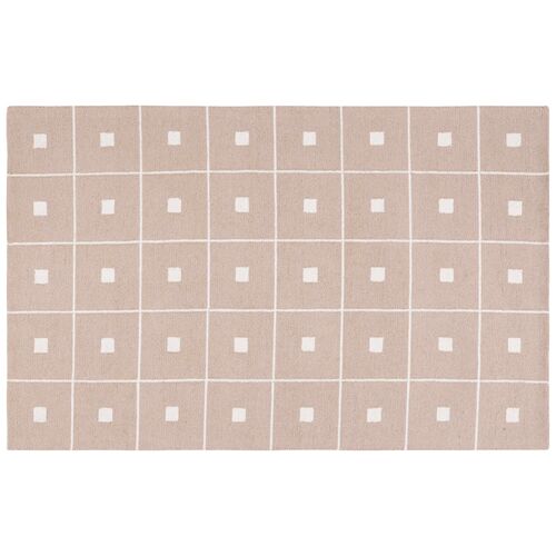 Checker Board Rug, Beige/Ivory