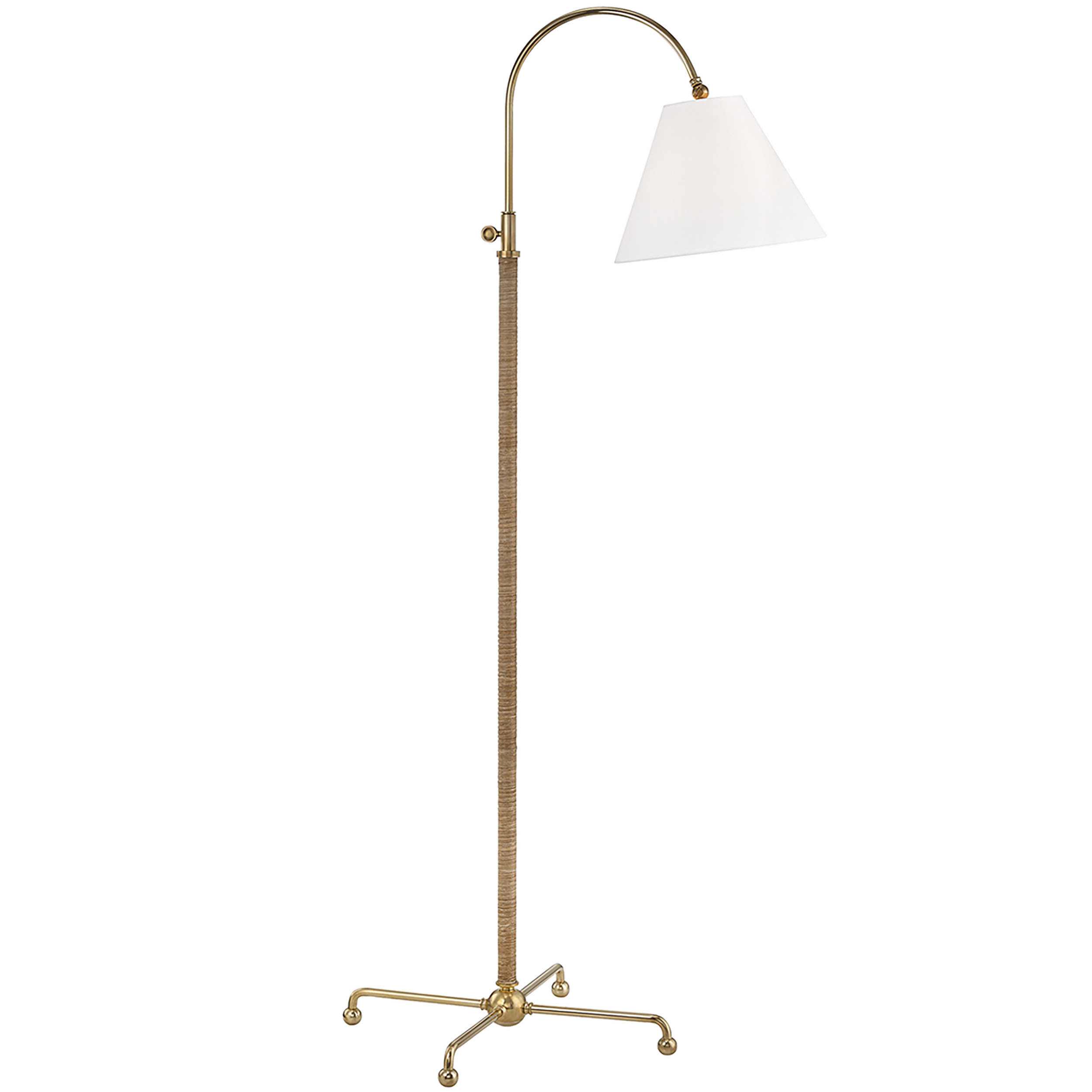 Curves No.1 Floor Lamp, Bamboo/Aged Brass