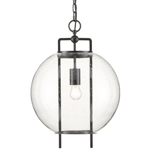 Breakspear Glass Pendant, Clear/Antique Black