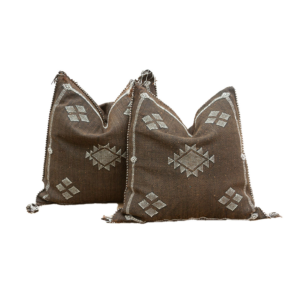 Pair of Desert Ember Silk Rug Pillows~P77735957