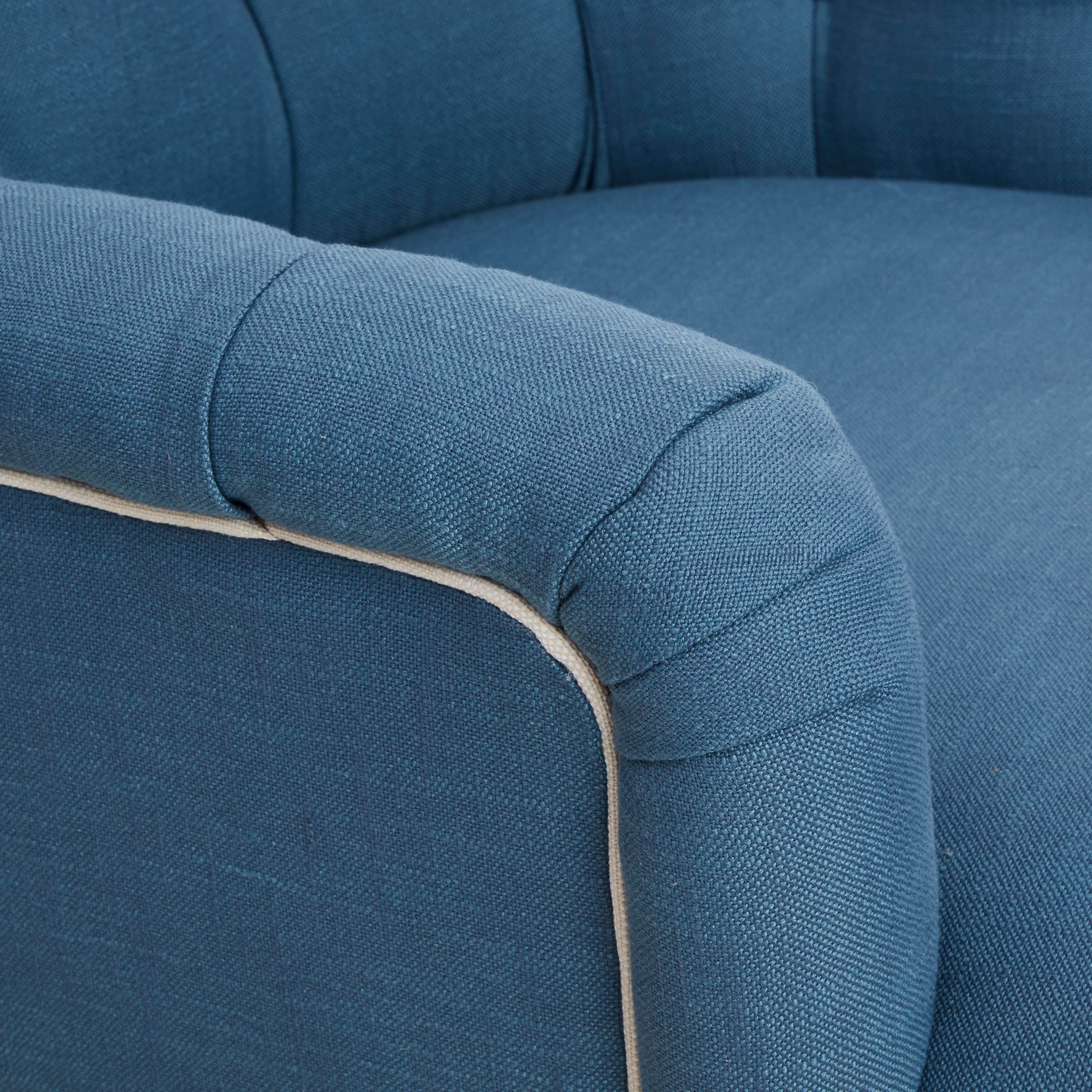 One Kings Lane Marlowe Chaise, Indigo/Ivory Crypton One Kings Lane