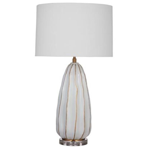 Leah Table Lamp, White/Gold