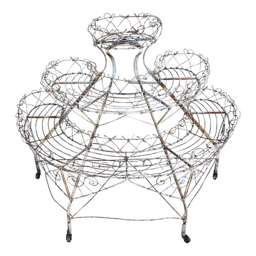 Vintage French Wire Tiered Plant Stand~P77651069
