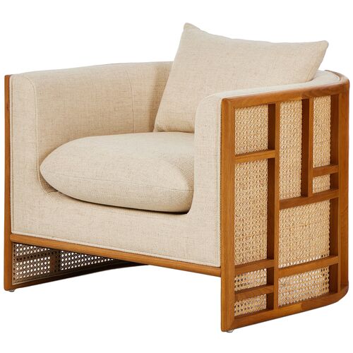 Autumn Club Chair, Natural/Flax Linen~P77575325