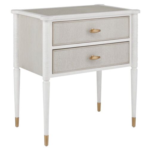 Aster 2-Drawer Nightstand, Off White/Fog