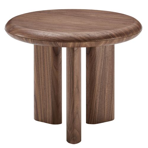 Duke 24" Round Side Table, Walnut