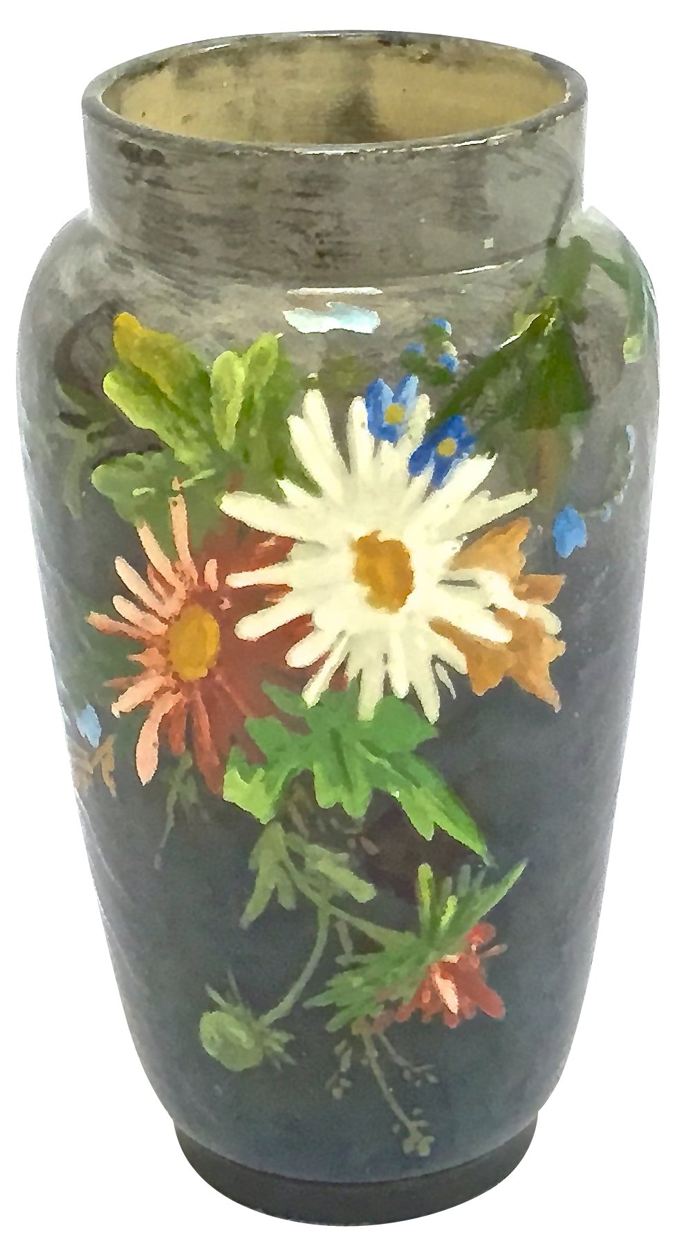 Antique French Barbotine Majolica Vase~P77344988