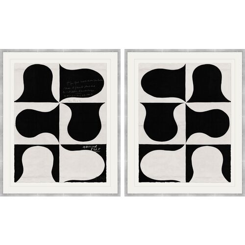 Paule Marrot, Black and White Abstract Series I & II Variation I