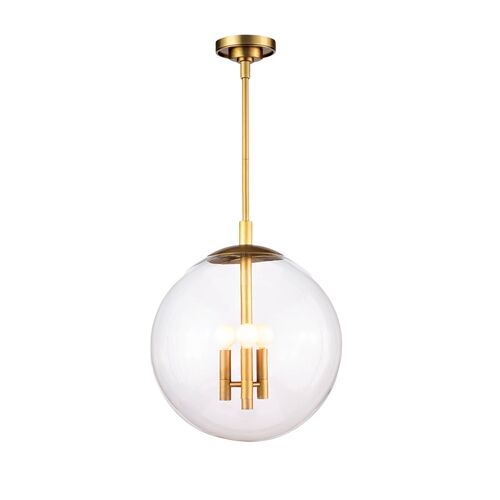 Cafe Glass Globe Pendant, Brass