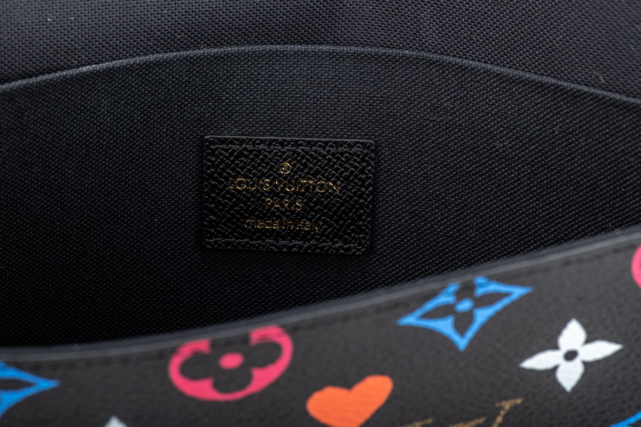 Vuitton Cards Lim. Ed. Black Felicie Bag