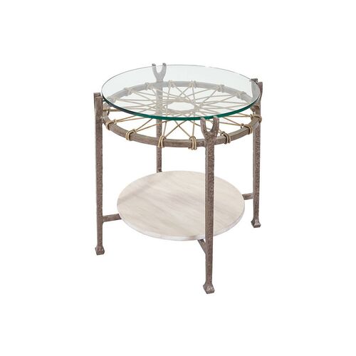 Hemingway Round Outdoor Side Table, Ivory~P77478817