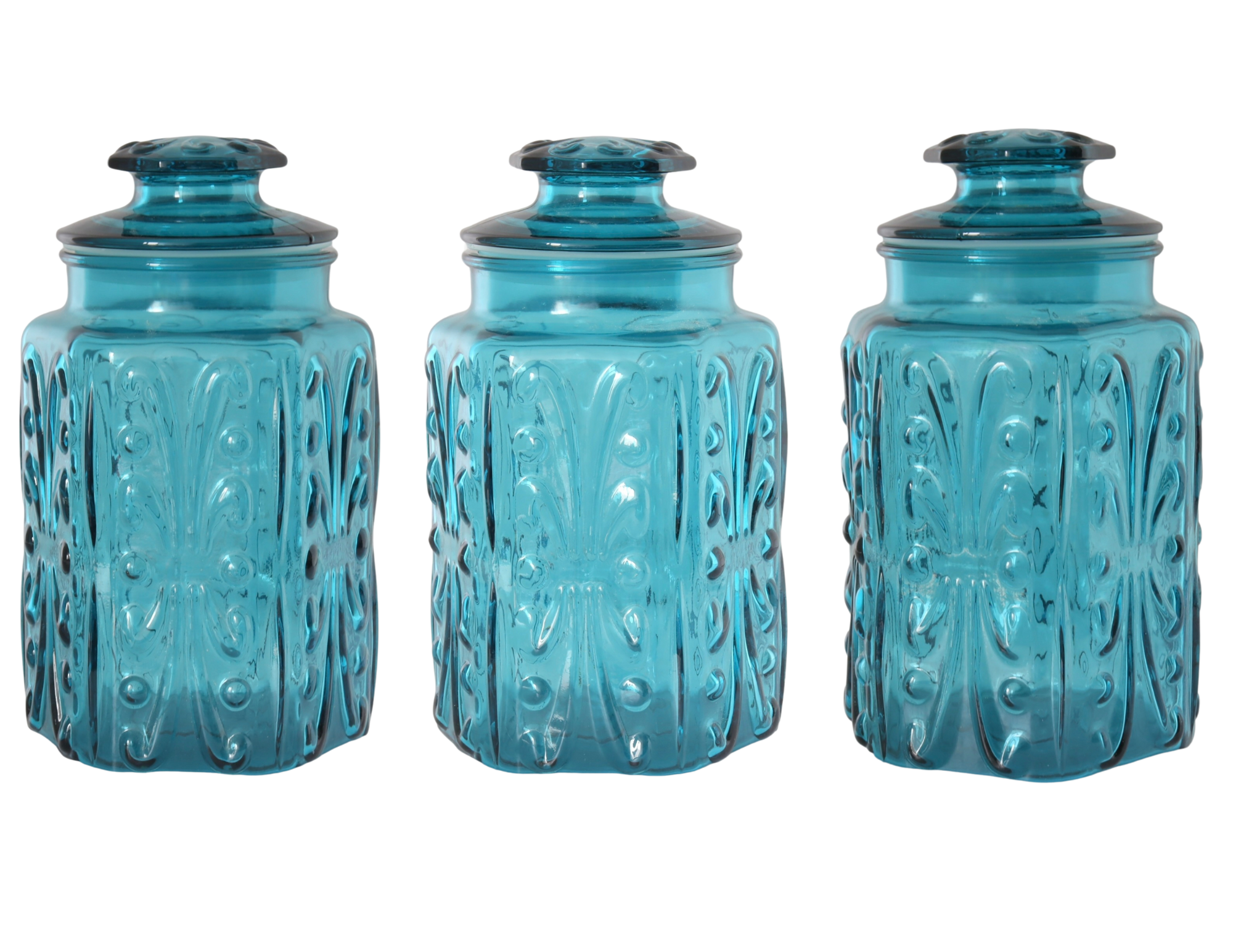1970s  L.E. Smith Glass Apothecary Jars~P77704758