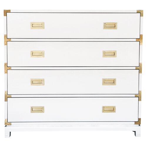 Carlyle 4-Drawer Campaign Dresser, White~P77487398~P77487398