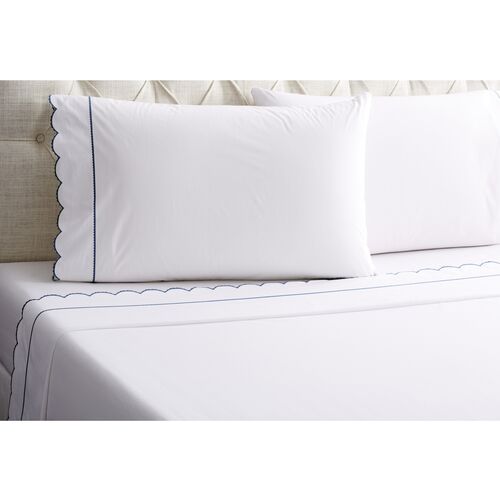 Ruffle Embroidered Scallop Sheet Set