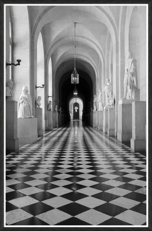 This black-and-white photo by Serge Le Strat captures the majesty of Versailles and, because of its perspective, will bring a sense of expansiveness to any room in which it is displayed.
