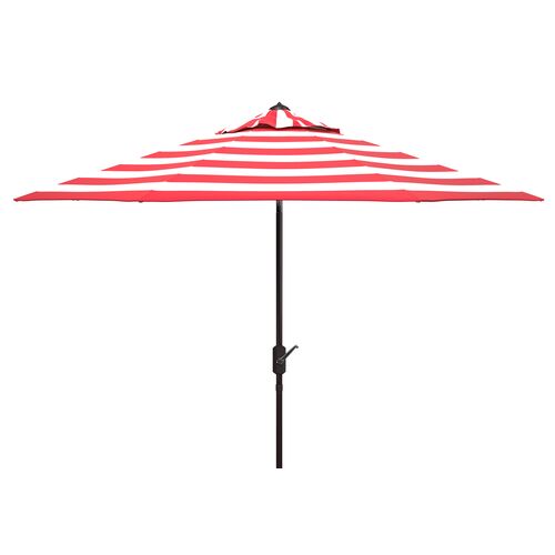 Rita Outdoor Patio Umbrella, Red/White Stripe~P77647823