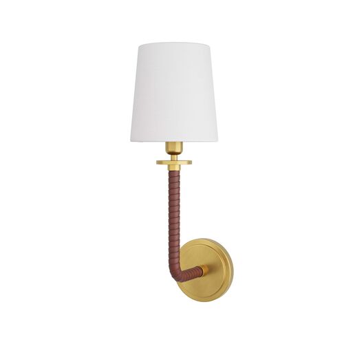 Wayman Steel/Leather Sconce, Red
