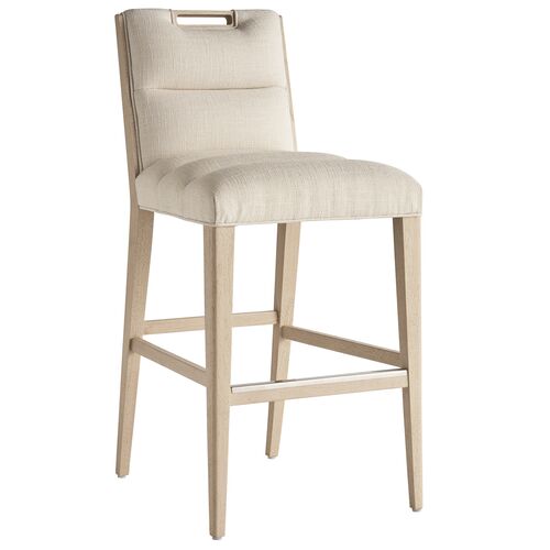 Greer Channeled Upholstered Bar Stool, Sand Drift