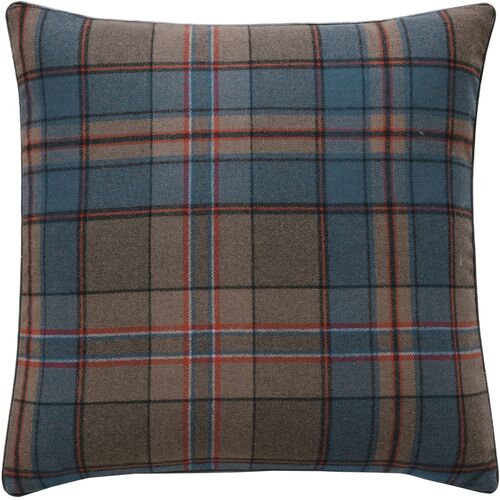 Carrie Plaid Pillow, Ruby/Navy