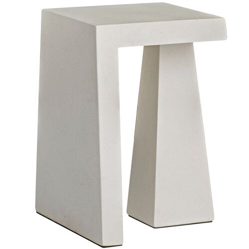 Jules Indoor/Outdoor Obelisk Side Table, Textured White