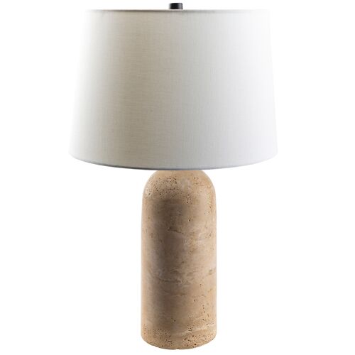 Kip Table Lamp, Natural Travertine