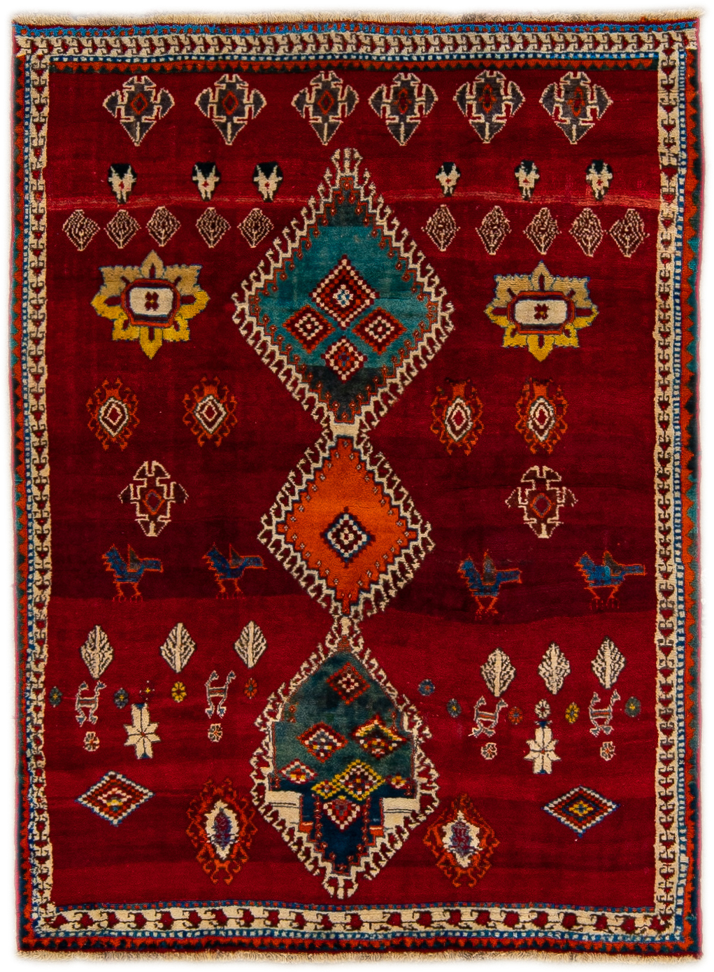 Shiraz Red Persian Wool Rug~P77646668