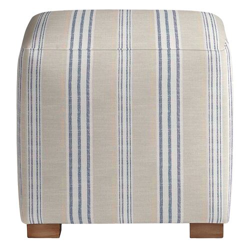 Freeport Outdoor Upholstered Ottoman, Inside Out Tally Stripe