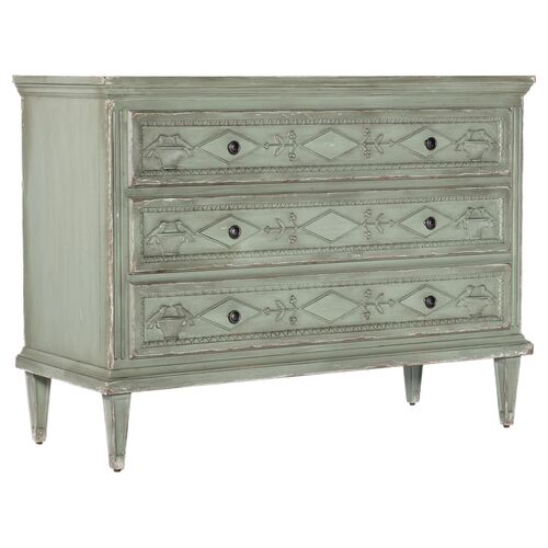Charleston 3-Drawer Accent Chest, Verdigris Green