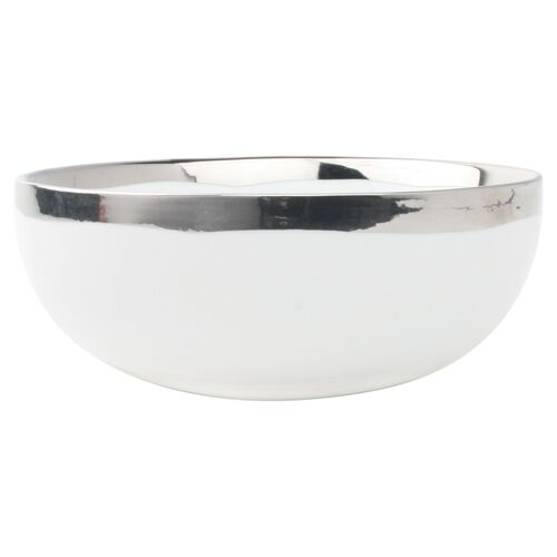 S/4 Dauville Cereal Bowls, White/Platinum~P77452298