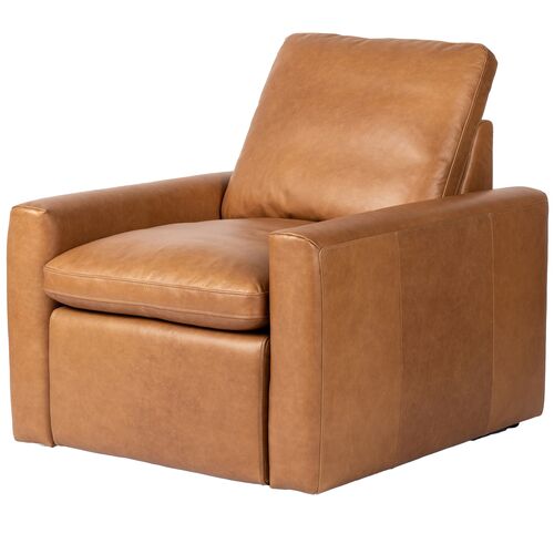 Haven Power Recliner Accent Chair, Leather Sonoma Butterscotch