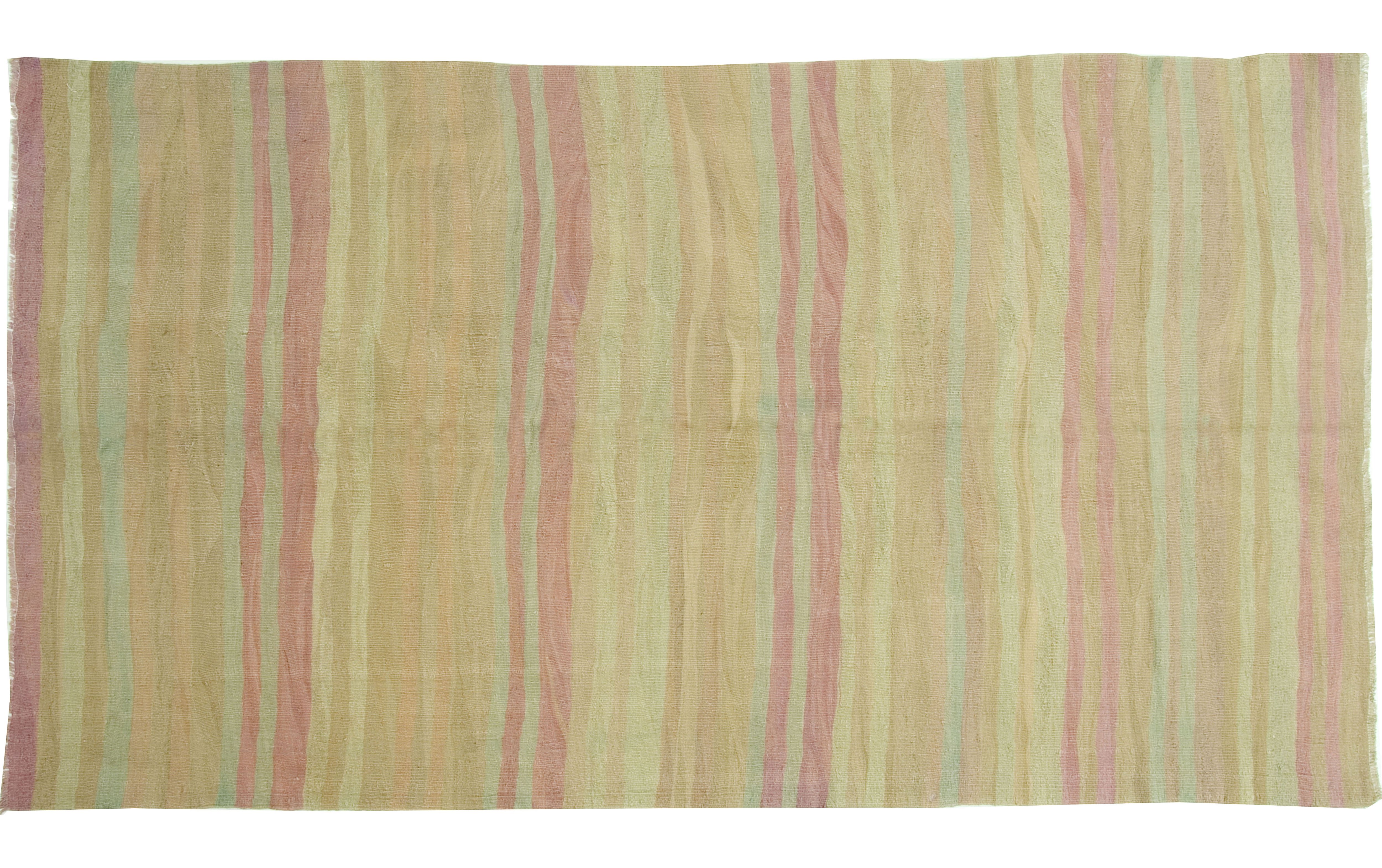Turkish Tan Flatweave Kilim Rug, 5'6 x 9~P77592644